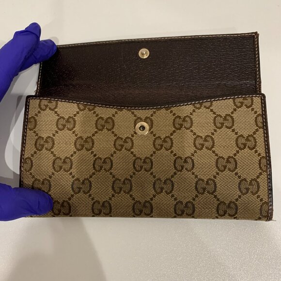 Gucci Brown GG Canvas Wallet Sku#84386 (gently used) - Picture 6 of 13